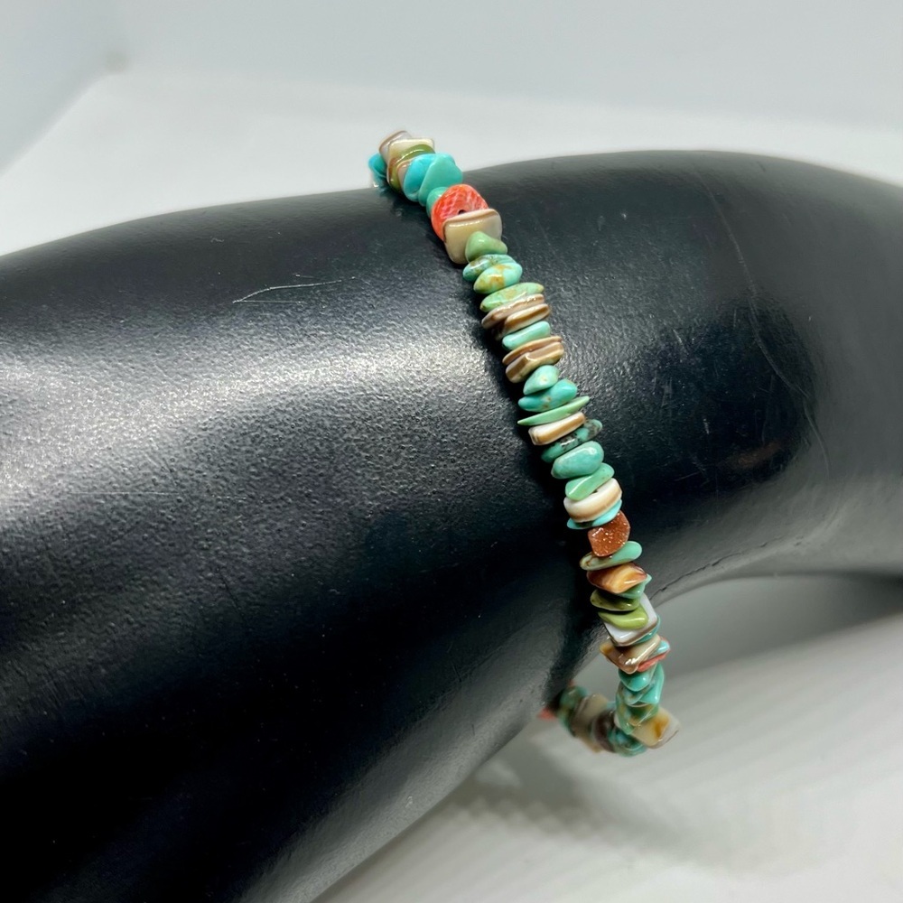 Native American Style Turquoise Spiny Oyster Bracelet